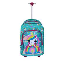 Mochila com Rodas Rabisk Teen Unicórnio RKU5002C Cor: Verde