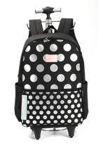 Mochila com Rodas Up4You 18" Poá Preta - Luxcel