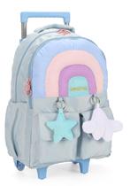 Mochila com Rodas Up4You Arco Íris Azul Petit - Luxcel