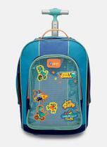 Mochila com Rodinha Color Block Azul - Puket