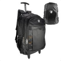Mochila Com Rodinha Escola Trabalho Viagem Cor Preta Dilinx