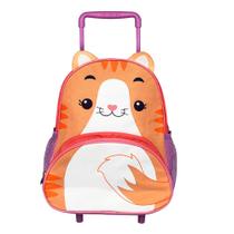 Mochila Com Rodinha Lancheira Térmica Infantil Escolar Passeio - Gato