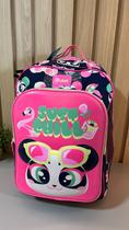 Mochila com Rodinha Puket Menina Panda Miami Azul-Marinho Mochila com Rodinha Puket Menina Panda Miami Azul-Marinho
