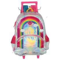 Mochila com rodinhas Arco Íris Metalizado Up4You - Luxcel - 6931759256681