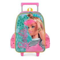 Mochila com rodinhas Barbie rosa com verde Luxcell