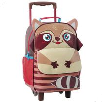 Mochila com Rodinhas Escolar Animais Guaxinim Bolsa Creche Reforçada Infantil Menino Menina Mochila com Rodinhas Escolar Animais Guaxinim Bolsa Creche Reforçada Infantil Menino Menina