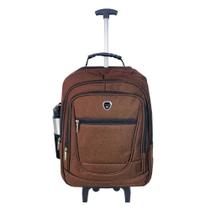 Mochila Com Rodinhas Escolar Faculdade Trabalho Viagens marrom