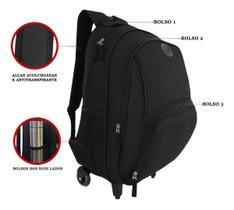 Mochila Com Rodinhas Executiva Unissex Faculdade - Clio