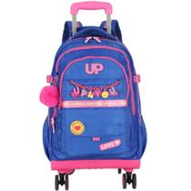 Mochila com Rodinhas giros 360º , AZUL METALICO com compartimento para Notebook.