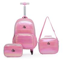 Mochila com Rodinhas Guelph Infantil Menina Kit com Estojo, Lancheira Térmica Reforçado Mochila Infantil Forte Volta às Aulas Mochila com Rodinhas Guelph Infantil Menina Kit com Estojo, Lancheira Térmica Reforçado Mochila Infantil Forte Volta às Aulas