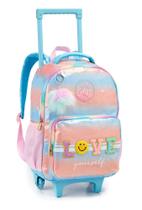 Mochila Com Rodinhas Infantil Feminina Arco-Íris Degradê Lançamento