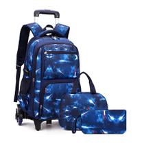 Mochila com rodinhas MITOWERMI Boys Trolley Space-Galaxy com lancheira