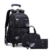 Mochila com rodinhas MITOWERMI Boys Trolley Space-Galaxy com lancheira