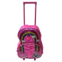 Mochila com rodinhas refletiva rosa Up4You da Luxcel - 6931759256698