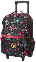 Mochila com rodinhas Rockland Peace de 17 polegadas com alça dupla Mochila com rodinhas Rockland Peace de 17 polegadas com alça dupla