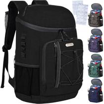 Mochila Cooler HXLGMD isolada à prova de vazamentos, 30 latas pretas Mochila Cooler HXLGMD isolada à prova de vazamentos, 30 latas pretas