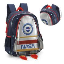 Mochila Costa Escolar Infantil Foguete Nasa Vermelha Luxcel