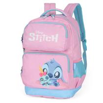 Mochila Costa Feminina Rosa Estampa Bebê Stitch Menina