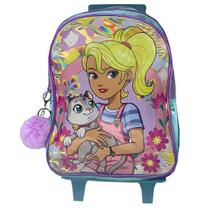 Mochila costa/rodinha c/ pompom Debie Princess Winth Mochila costa/rodinha c/ pompom Debie Princess Winth