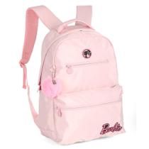 Mochila Costas 18 Barbie Rosa Pastel Com Pompom Luxcel