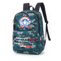 Mochila Costas 18 Capitão América Camuflado Verde Luxcel