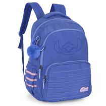 Mochila Costas 18 Disney Stitch Bordado Azul Luxcel Mochila Costas 18 Disney Stitch Bordado Azul Luxcel