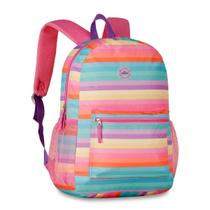 Mochila Costas Arco-íris Listrada Listras Coloridas Escolar Juvenil Reforçada - Clio Mochila Costas Arco-íris Listrada Listras Coloridas Escolar Juvenil Reforçada - Clio