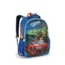 Mochila Costas Carros Azul Meninos Escolar Reforçada Azul