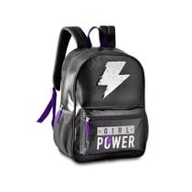 Mochila Costas Clio Girl Power Com Paetê Preto