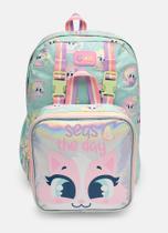Mochila Costas com Lancheira Gata Sereia VERDE AGUA Mochila Costas com Lancheira Gata Sereia VERDE AGUA