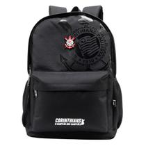 Mochila Costas Corinthians Masculino Escolar Juvenil Oficial Cor:Preto
