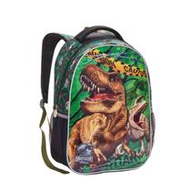 Mochila Costas Dinossauro Meninos Infantil Escolar Verde