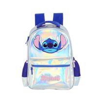 Mochila Costas Disney Stitch Holográfico Prata Luxcel