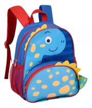 Mochila Costas E Lancheira Térmica Clio Infantil Dino - Azul