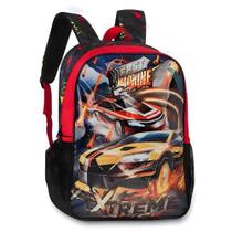 Mochila Costas Escolar 16 Fast Machine Carros Preto Clio