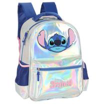Mochila Costas Escolar Infantil Feminina Stitch Angel Prata Mochila Costas Escolar Infantil Feminina Stitch Angel Prata