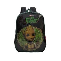 Mochila Costas Escolar Infantil Juvenil Alça Reforçada Resistente Forrada Groot Guardiões da Galaxia Marvel Luxcel