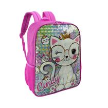 Mochila costas escolar infantil meninas gatinha cindy