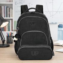 Mochila Costas Escolar Juvenil Crinkle com Estojo Duplo UP4YOU Porta Notebook Preta Mochila Costas Escolar Juvenil Crinkle com Estojo Duplo UP4YOU Porta Notebook Preta