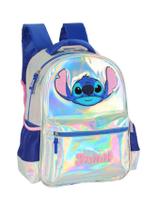 Mochila Costas Escolar Lilo Stitch Prata 3D IS41681