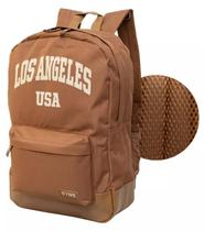 Mochila Costas Escolar Los Angeles Juvenil Yins Original Marrom