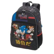 Mochila Costas Escolar Menino Infantil Sonic Tails Go Fast Pacific Preto