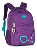 Mochila Costas Escolar Rebecca Bonbon Bolsa Feminina Juvenil Cor Roxo