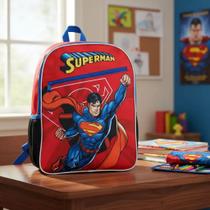 Mochila Costas Escolar SuperMan Resistente Infantil Luxcel Cor:Vermelho Mochila Costas Escolar SuperMan Resistente Infantil Luxcel Cor:Vermelho
