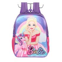 Mochila Costas Escolar Tamanho 14 Infantil Barbie Violeta - luxcel
