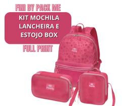 Mochila Costas Estojo Box e Lancheira Fini By Pack Me Beijinho Escolar