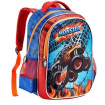 Mochila Costas Grande Infantil Escolar Menino Monster Carros Machine Jeep Mochila Costas Grande Infantil Escolar Menino Monster Carros Machine Jeep