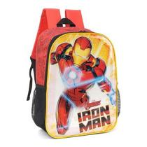 Mochila Costas Homem Ferro Marvel Oficial Escolar Infantil