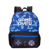Mochila Costas Infantil Escolar Game Over Gamer Play Plus Sestini Azul Mochila Costas Infantil Escolar Game Over Gamer Play Plus Sestini Azul