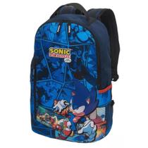 Mochila Costas Infantil Escolar Menino Juvenil Comic Sonic Tails Pacific Azul